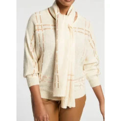 Xandres Pull en mohair avec rayures tricotées-Femme Xandres Plus|Pulls & Cardigans