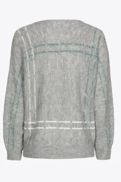 Xandres Pull en mohair avec rayures tricotées-Femme Xandres Plus|Pulls & Cardigans