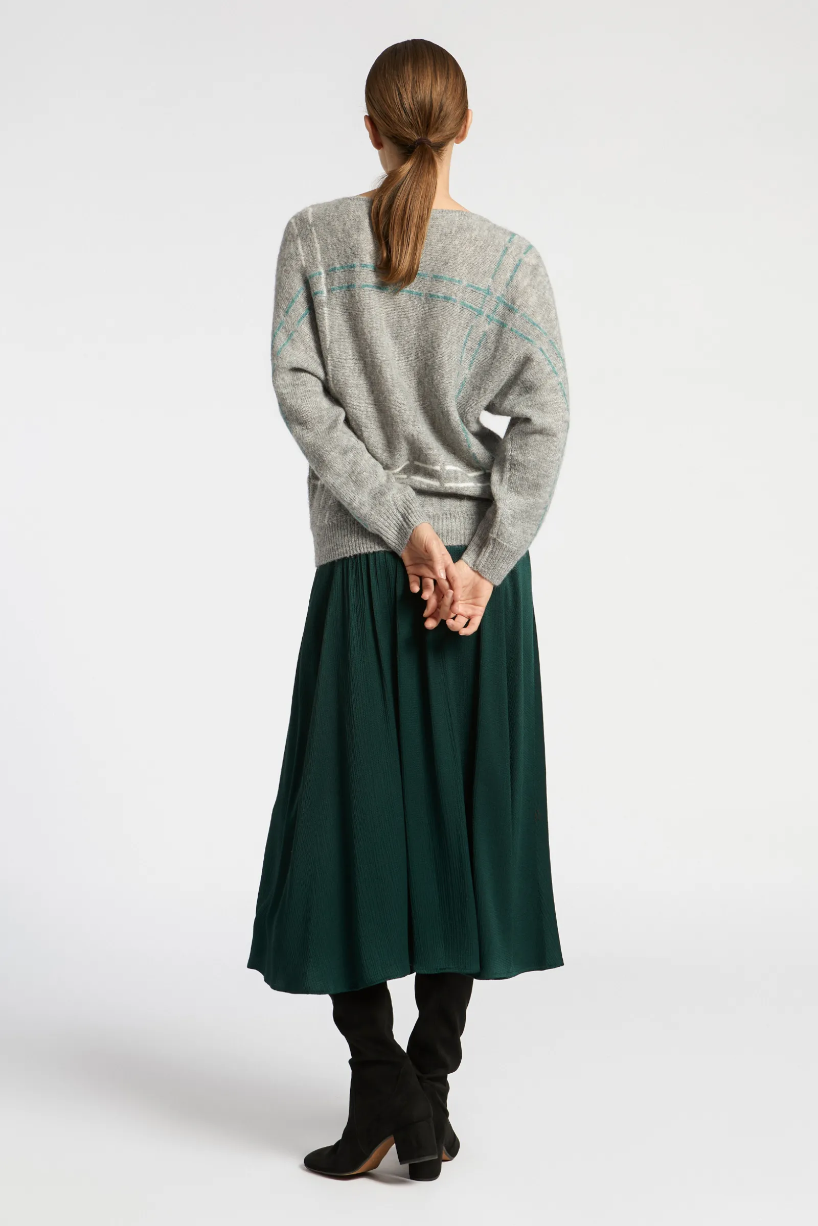Xandres Pull en mohair avec rayures tricotées-Femme Xandres Plus|Pulls & Cardigans