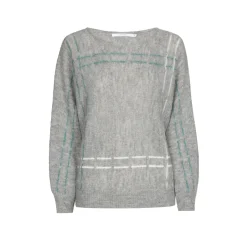 Xandres Pull en mohair avec rayures tricotées-Femme Xandres Plus|Pulls & Cardigans