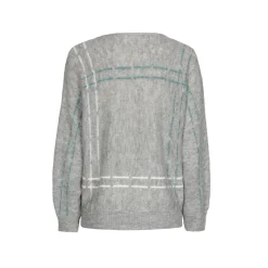 Xandres Pull en mohair avec rayures tricotées-Femme Xandres Plus|Pulls & Cardigans