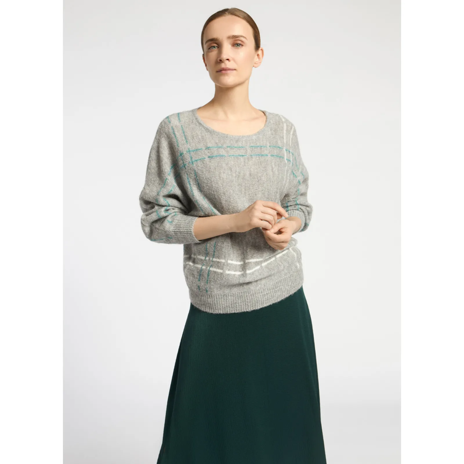 Xandres Pull en mohair avec rayures tricotées-Femme Xandres Plus|Pulls & Cardigans