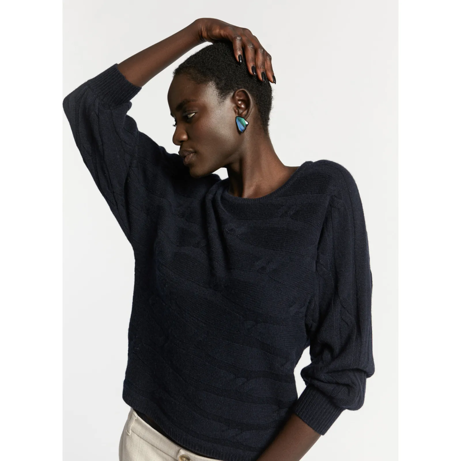 Xandres Pull à torsades horizontales-Femme Xandres Plus|Pulls & Cardigans