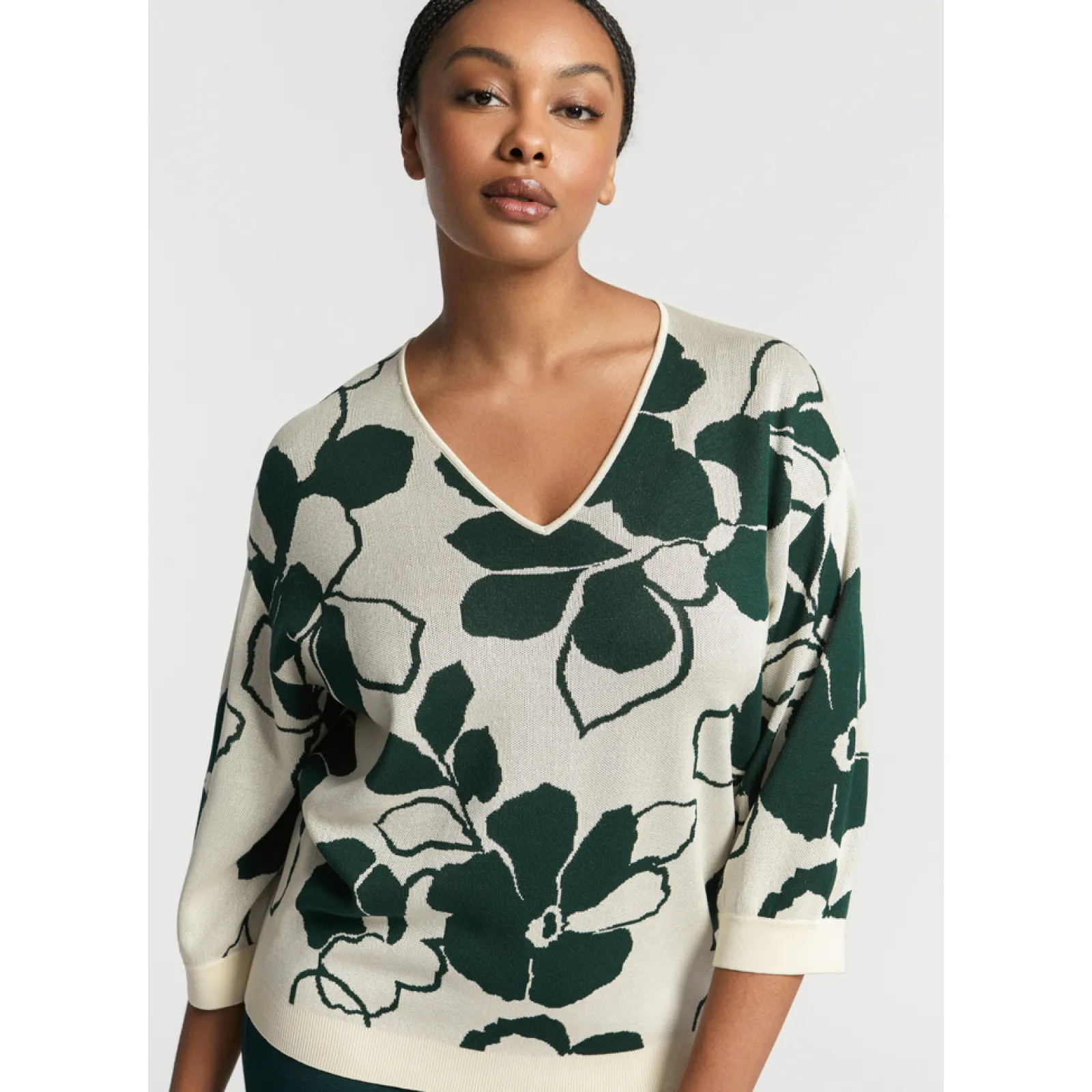 Xandres Pull volumineux à motif floral-Femme Xandres Plus|Pulls & Cardigans