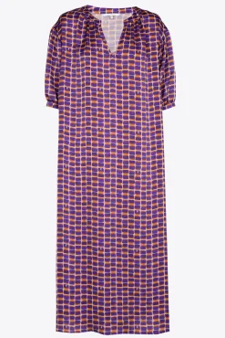 Xandres Robe longue avec imprimé logo-Femme Xandres Plus|Robes