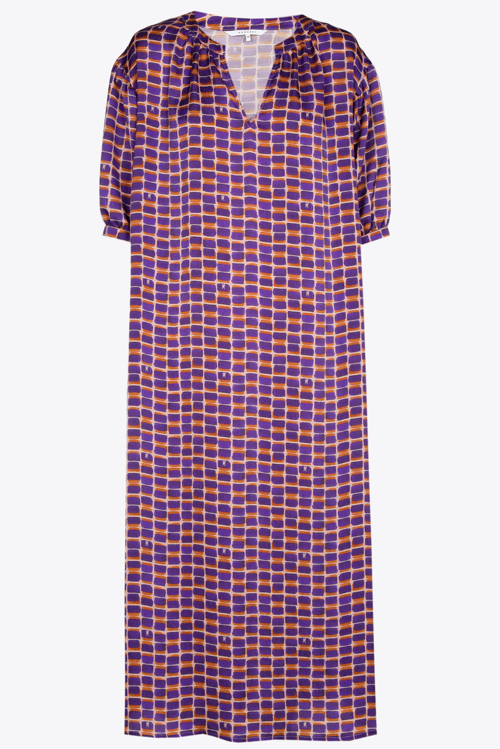 Xandres Robe longue avec imprimé logo-Femme Xandres Plus|Robes