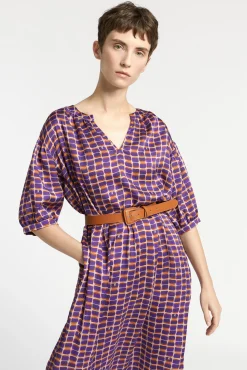 Xandres Robe longue avec imprimé logo-Femme Xandres Plus|Robes