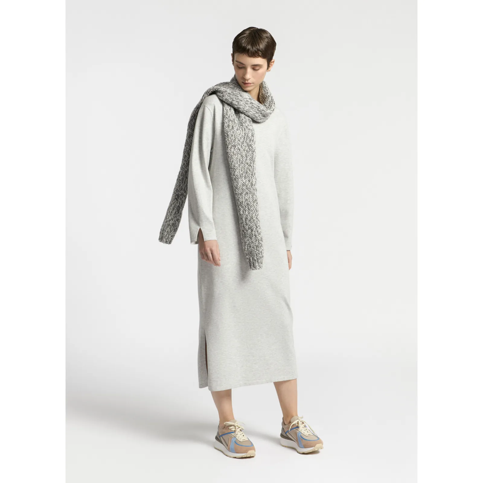 Xandres Robe longue fendue en tricot-Femme Xandres Plus|Robes