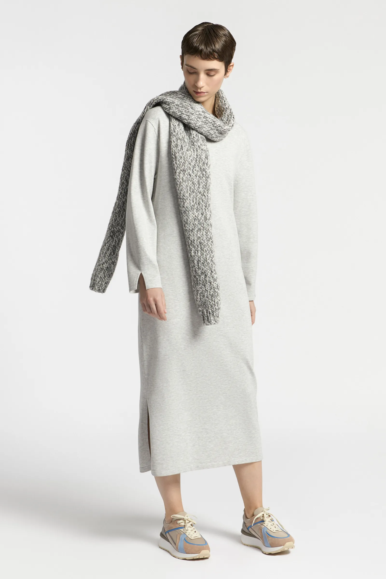 Xandres Robe longue fendue en tricot-Femme Xandres Plus|Robes