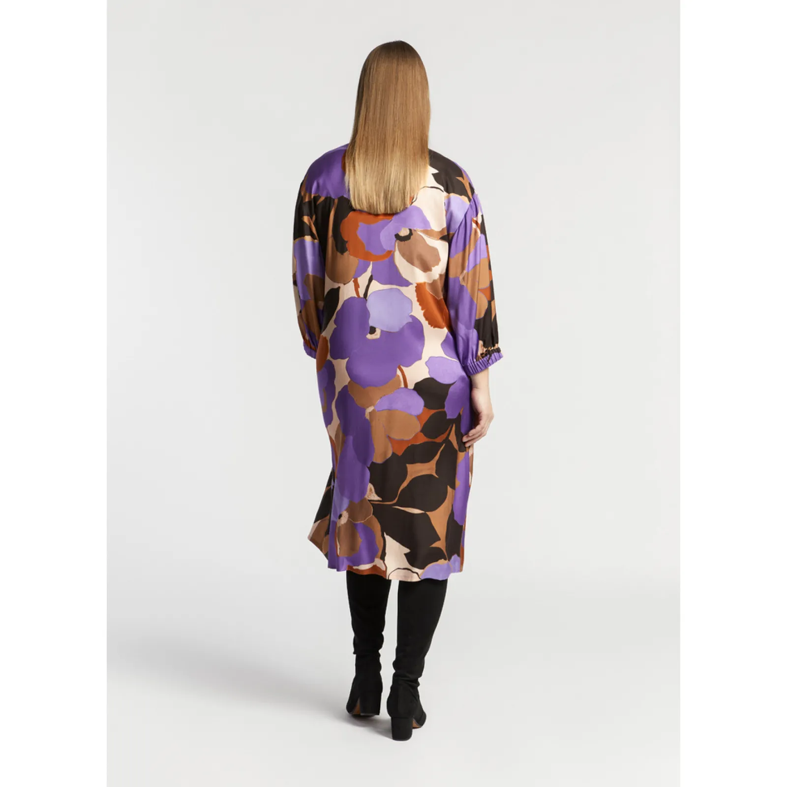Xandres Robe mi-longue avec motif floral-Femme Xandres Plus|Robes