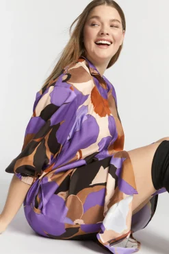 Xandres Robe mi-longue avec motif floral-Femme Xandres Plus|Robes