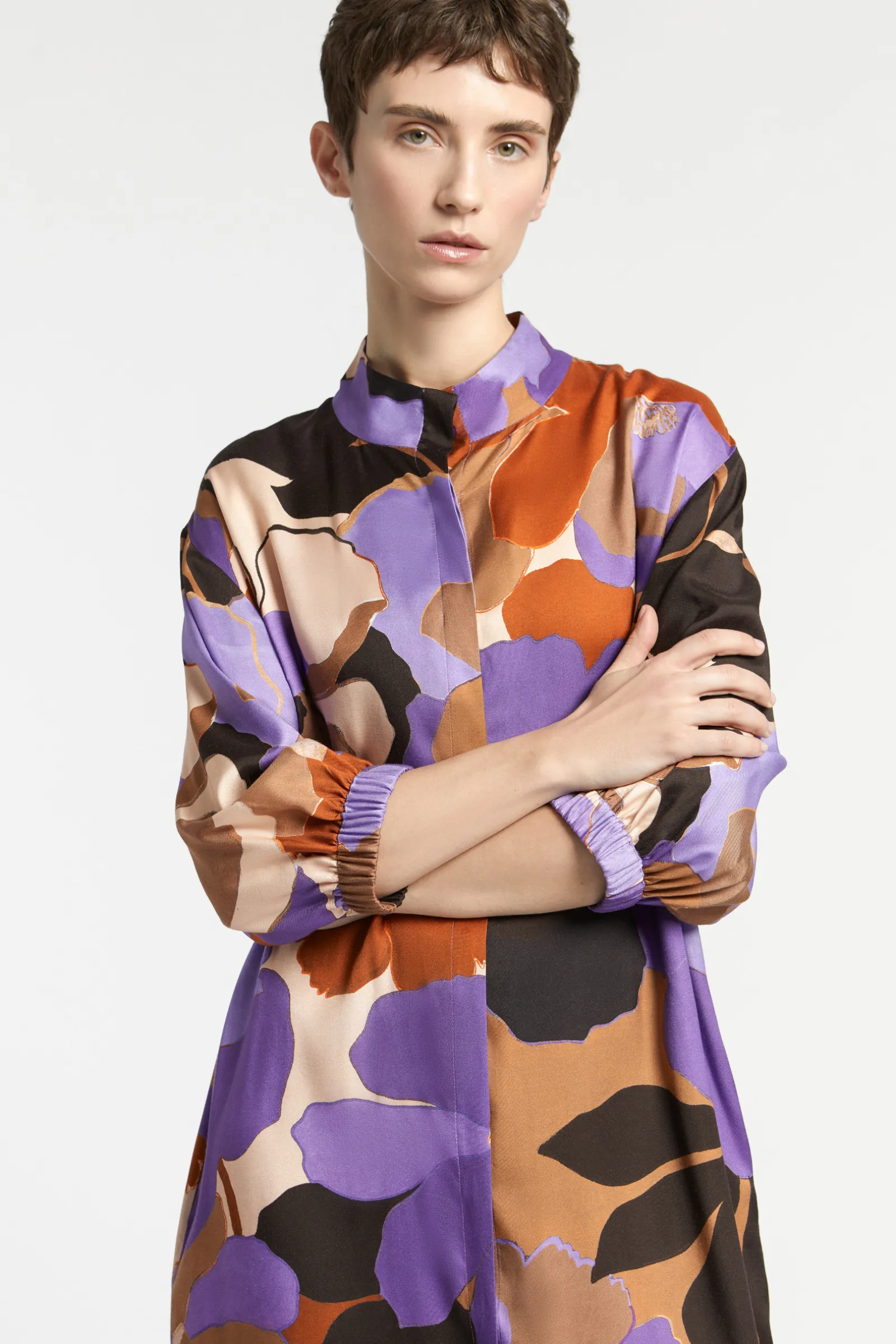 Xandres Robe mi-longue avec motif floral-Femme Xandres Plus|Robes