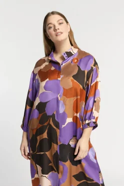 Xandres Robe mi-longue avec motif floral-Femme Xandres Plus|Robes