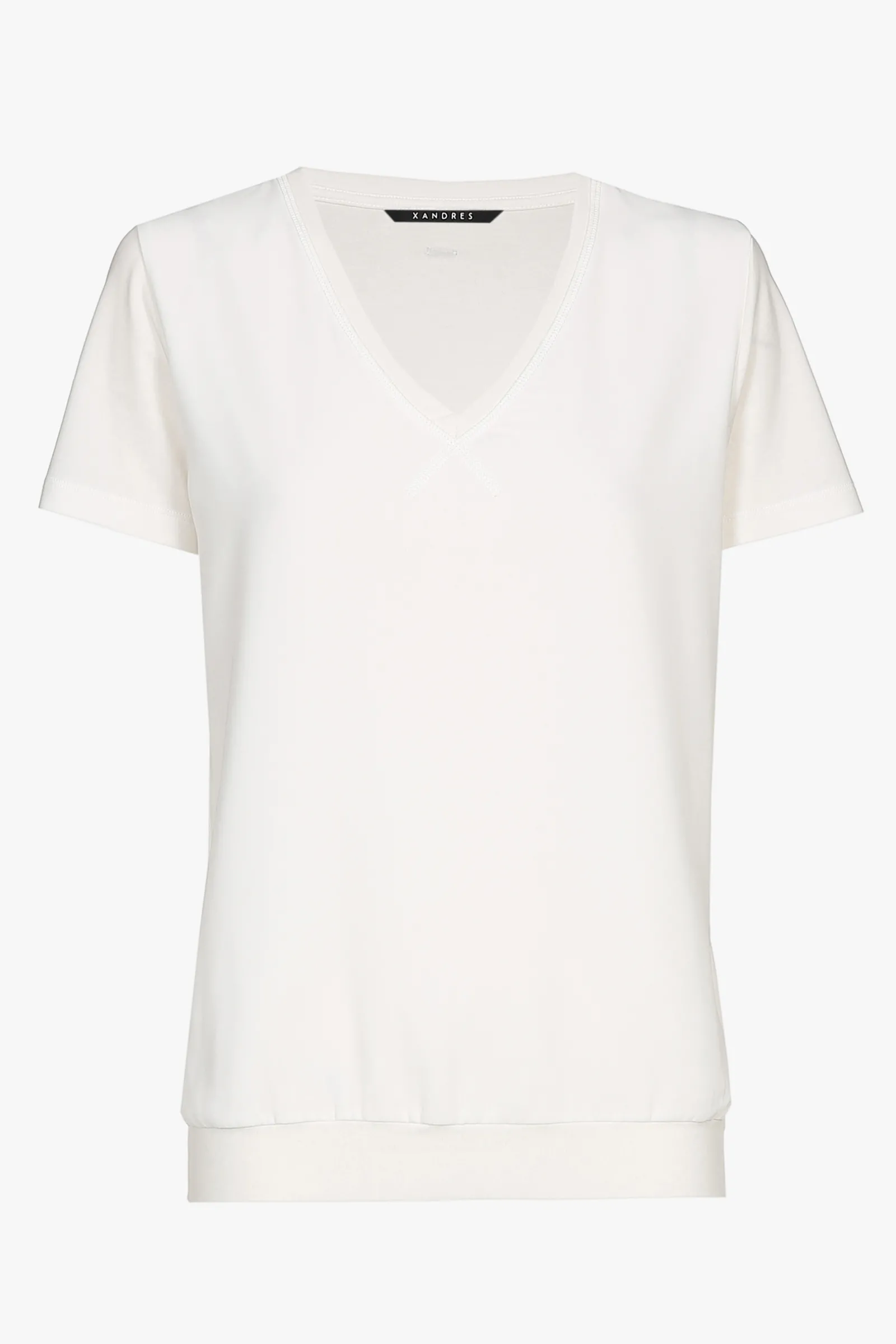 Xandres T-shir écru à col en V-Femme Xandres Plus|Essentials