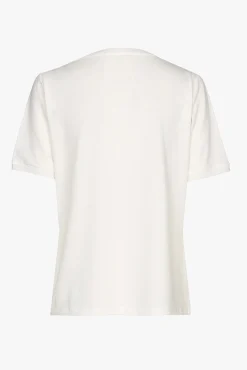 Xandres T-shirt blanc cassé à manches courtes et col en V.-Femme Xandres Plus|Essentials