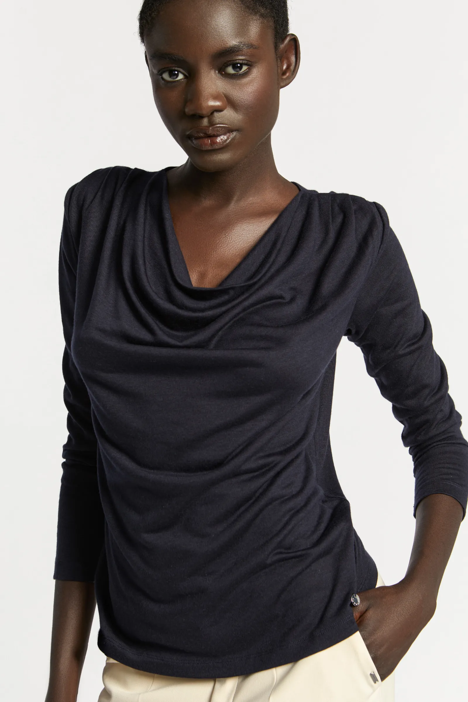 Xandres T-shirt à col drapé-Femme Xandres Plus|T-Shirts