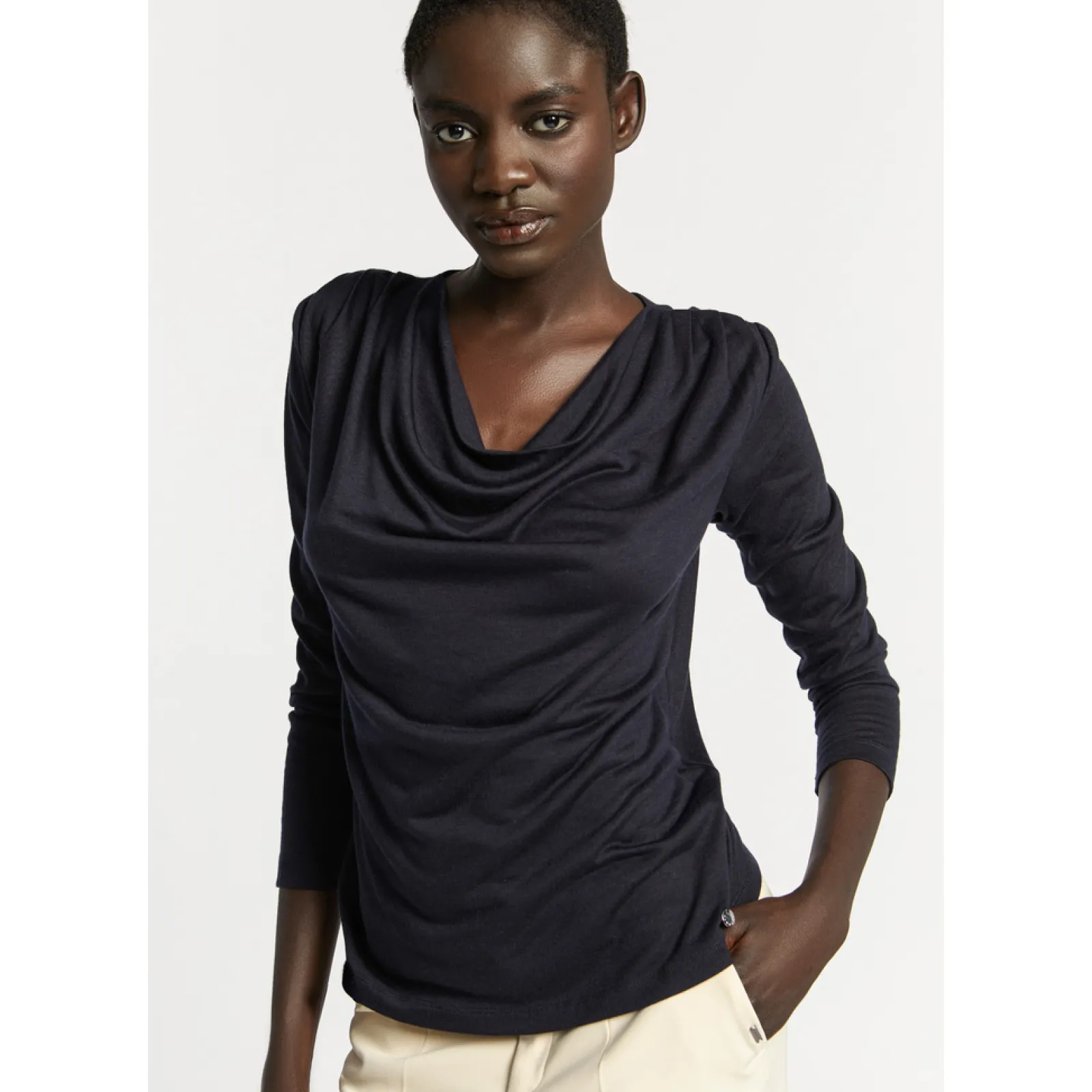 Xandres T-shirt à col drapé-Femme Xandres Plus|T-Shirts