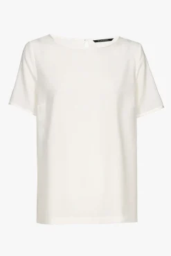 Xandres T-shirt en soie blanc à manches courtes-Femme Essentials|Blouses