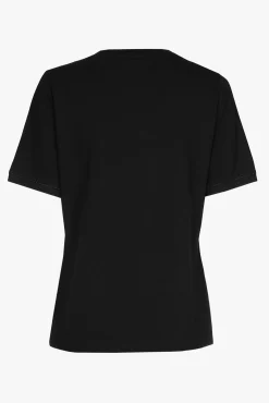 Xandres T-shirt noir à manches courtes et col en V.-Femme Xandres Plus|Essentials